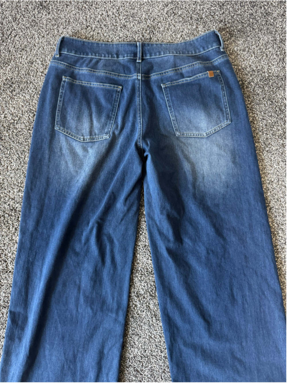 Halara Flex™ Asymmetric Low Rise Wide Leg Blue Jeans Size Medium - Picture 12 of 13